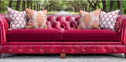 Chester sofa, great for combining with bold patterns (and it's on sale!)