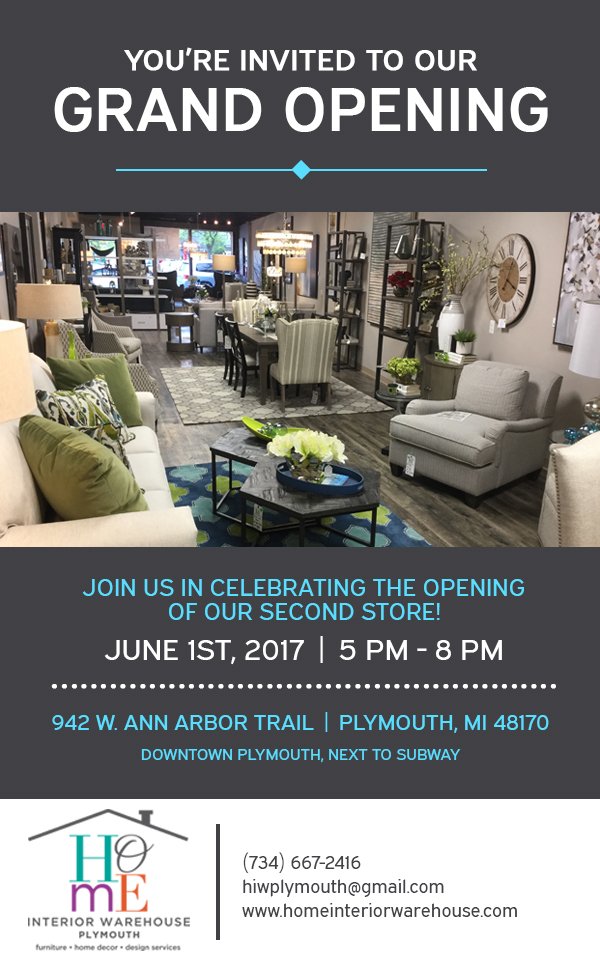 plymouth location grand opening | home interior warehouse